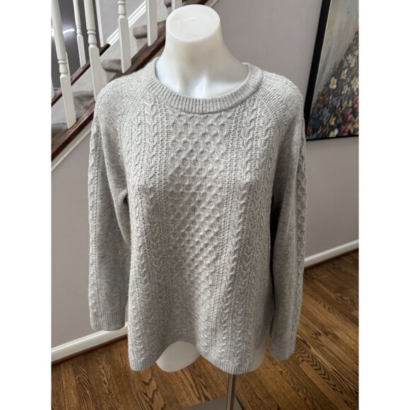 Madewell Sweaters - Madewell 100% Cashmere Cableknit Fisherman Sweater Grey Size Large